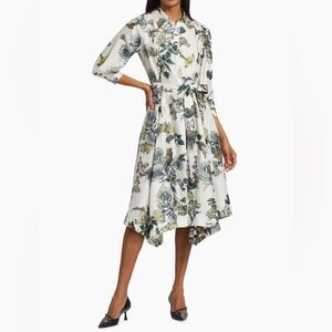 Jason Wu Collection Forest Floral Silk Belted Shirtdress size 2